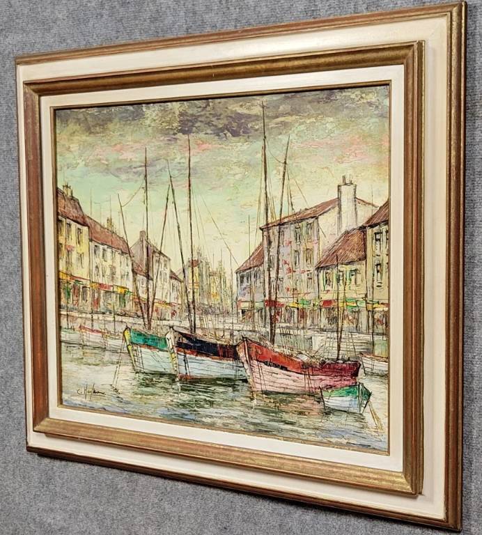 Tableau huile sur toile époque Art Déco vers 1920 | Puces Privées