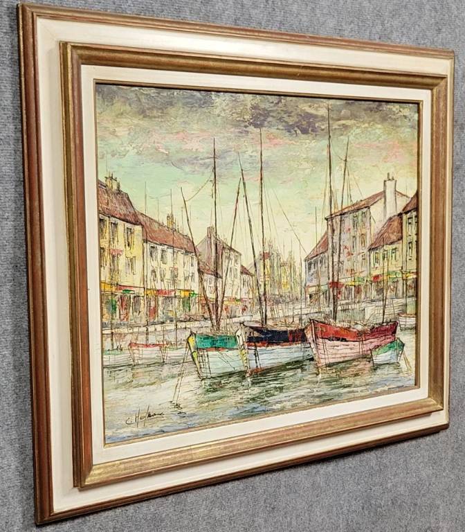 Tableau huile sur toile époque Art Déco vers 1920 | Puces Privées
