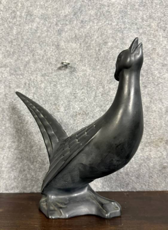 Céramique laquée noire époque Art Déco : oiseau signé Jean | Puces Privées