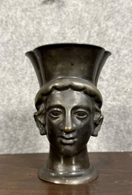 Tête de jeune homme a l'antique en bronze à patine médaille époque XIXeme | Puces Privées