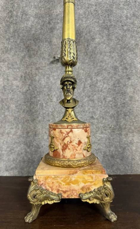 Lampe époque Empire en bronze et marbre | Puces Privées