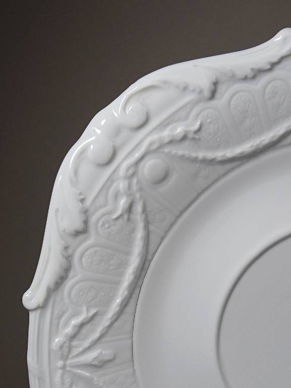 Très grand plat coupe centre de table Lafarge & Co porcelaine Limoges vintage | Puces Privées