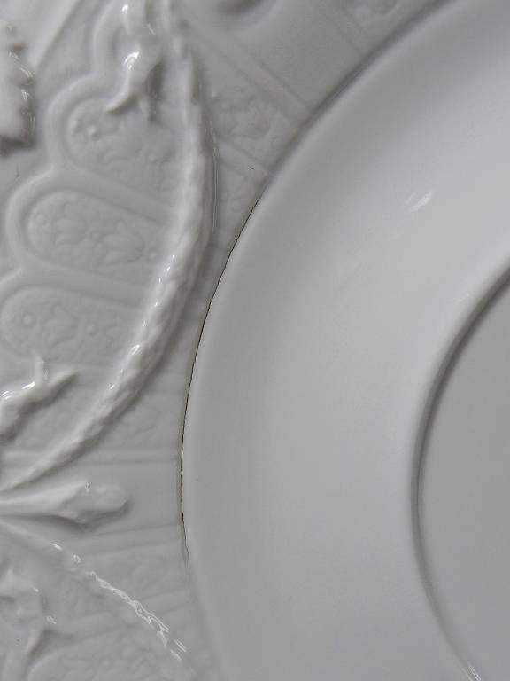 Très grand plat coupe centre de table Lafarge & Co porcelaine Limoges vintage | Puces Privées