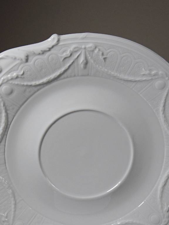 Très grand plat coupe centre de table Lafarge & Co porcelaine Limoges vintage | Puces Privées