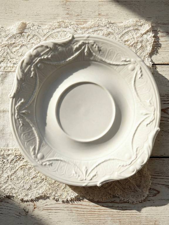 Très grand plat coupe centre de table Lafarge & Co porcelaine Limoges vintage | Puces Privées