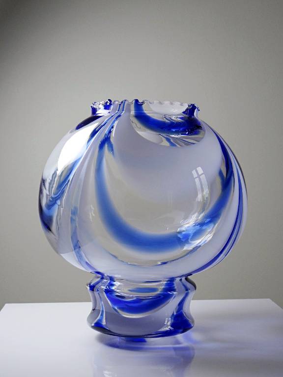 Gros globe de luminaire verre de Murano vintage années 60-70 attribué à Moretti | Puces Privées