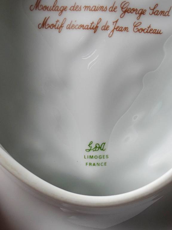 Vide poche George Sand et Cocteau porcelaine blanche de Limoges GDA vintage | Puces Privées