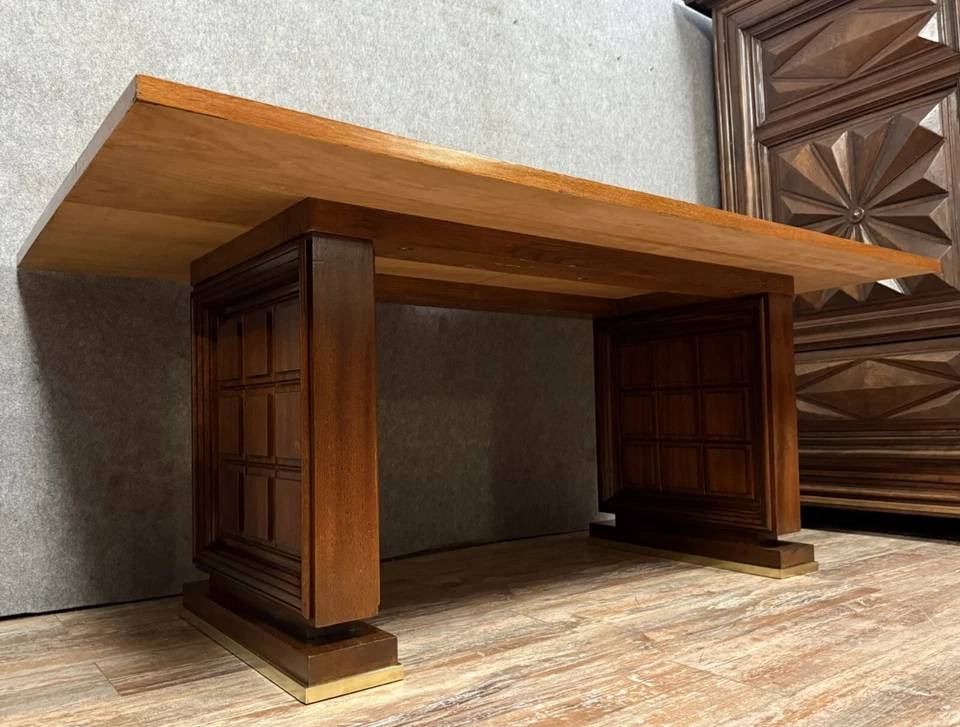 Bureau ou table de conférence d'après Charles Dudouyt époque Art Déco vers 1940 | Puces Privées