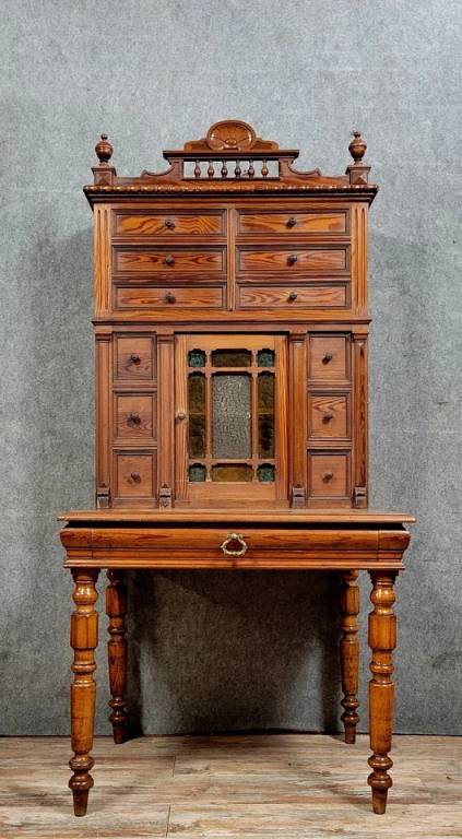 Bureau bonheur du jour a gradin époque Napoléon III en pin vers 1880 | Puces Privées