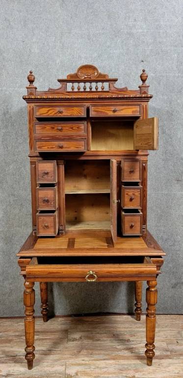 Bureau bonheur du jour a gradin époque Napoléon III en pin vers 1880 | Puces Privées