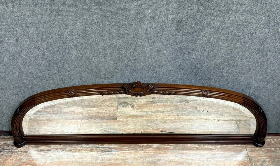 Miroir demi lune style Louis XVI en acajou vers 1850 | Puces Privées