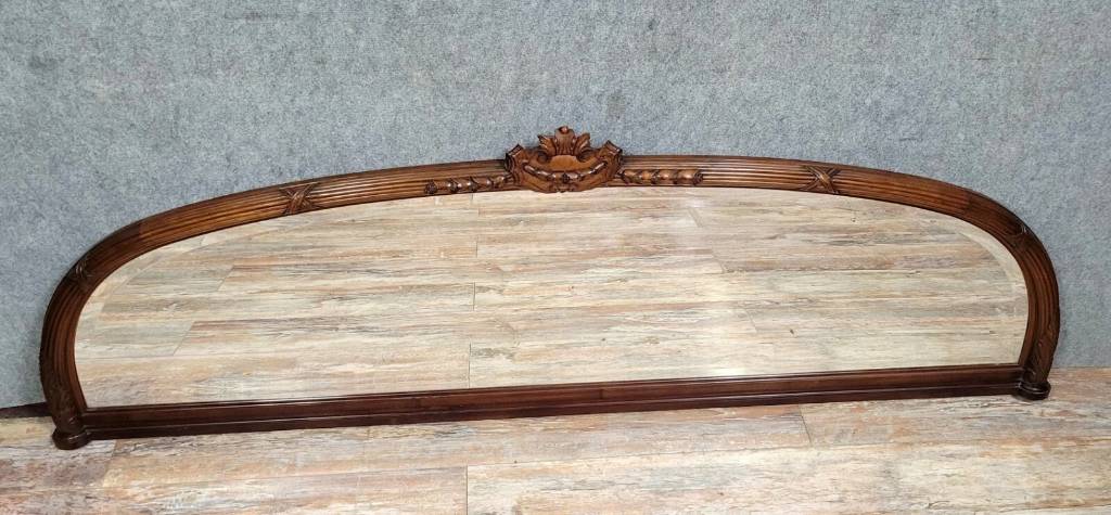 Miroir demi lune style Louis XVI en acajou vers 1850 | Puces Privées