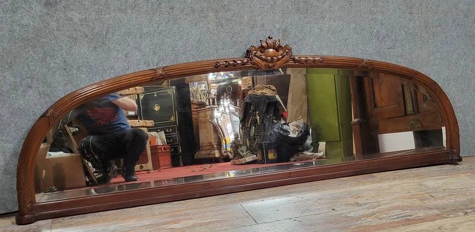 Miroir demi lune style Louis XVI en acajou vers 1850 | Puces Privées