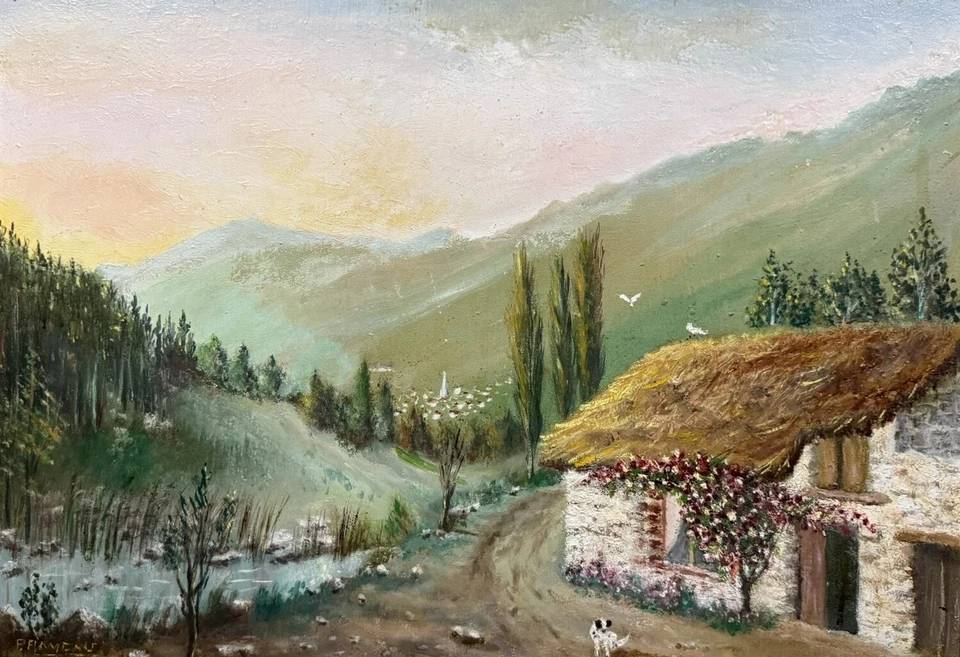 Tableau école Française début XXeme, huile sur panneau signée | Puces Privées