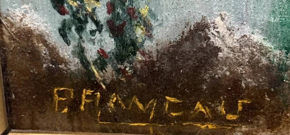 Tableau école Française début XXeme, huile sur panneau signée | Puces Privées
