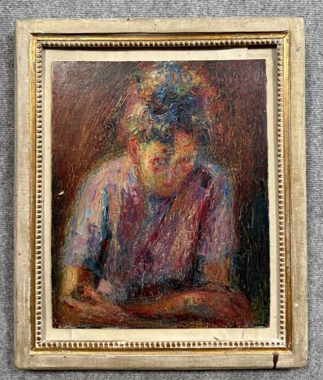 Tableau huile sur panneau époque Art Déco vers 1930 | Puces Privées
