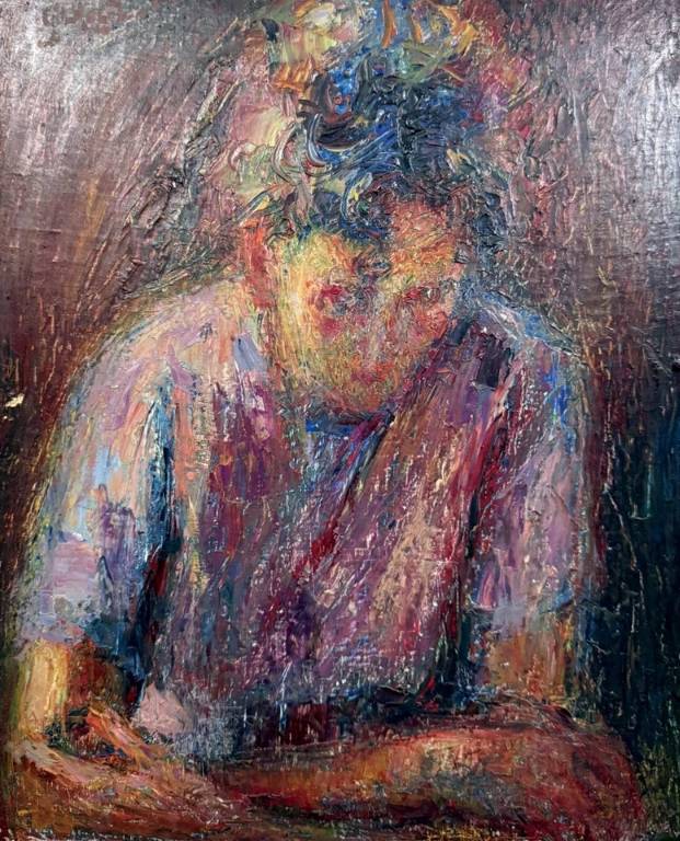Tableau huile sur panneau époque Art Déco vers 1930 | Puces Privées