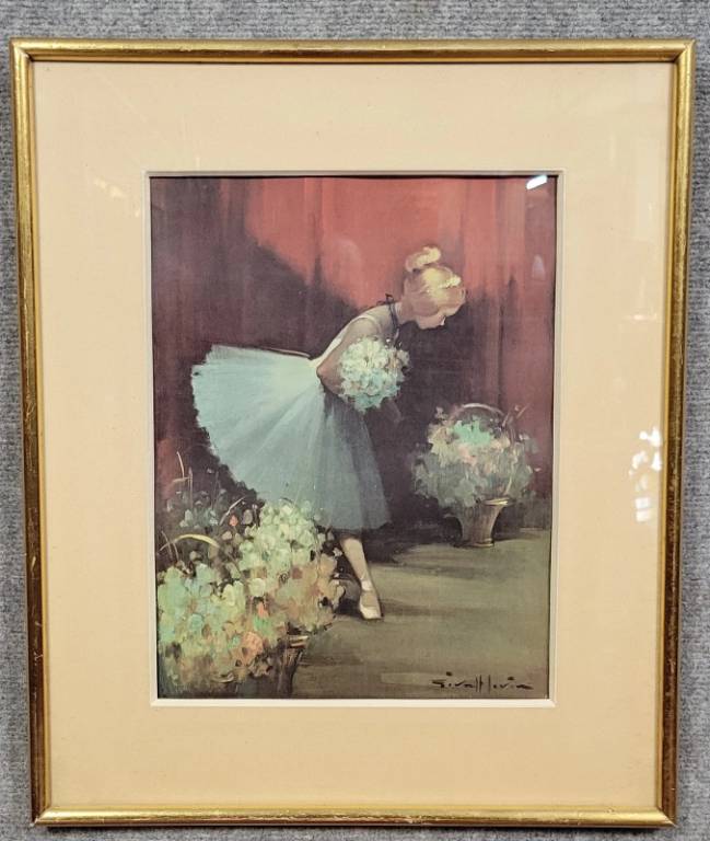 Juan Giralt Lerin : Aquarelle la balerine époque Art Déco vers 1930 | Puces Privées