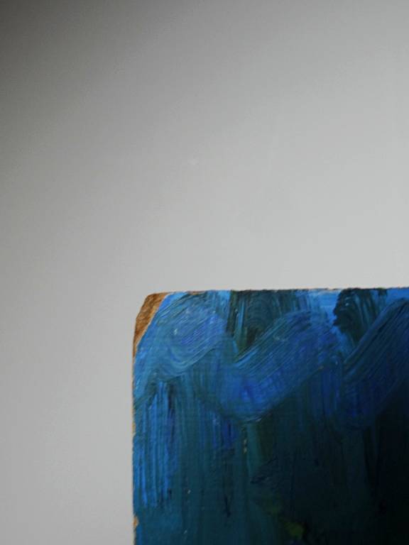 Tableau petit nu de femme allongée, style naïf huile sur panneau vintage | Puces Privées