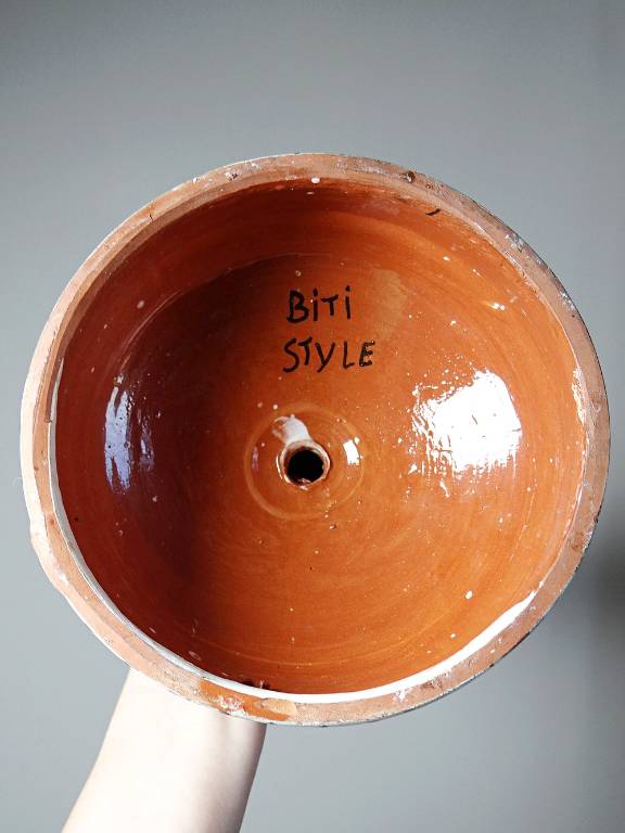 Paire de grands bougeoirs poterie Marocaine 