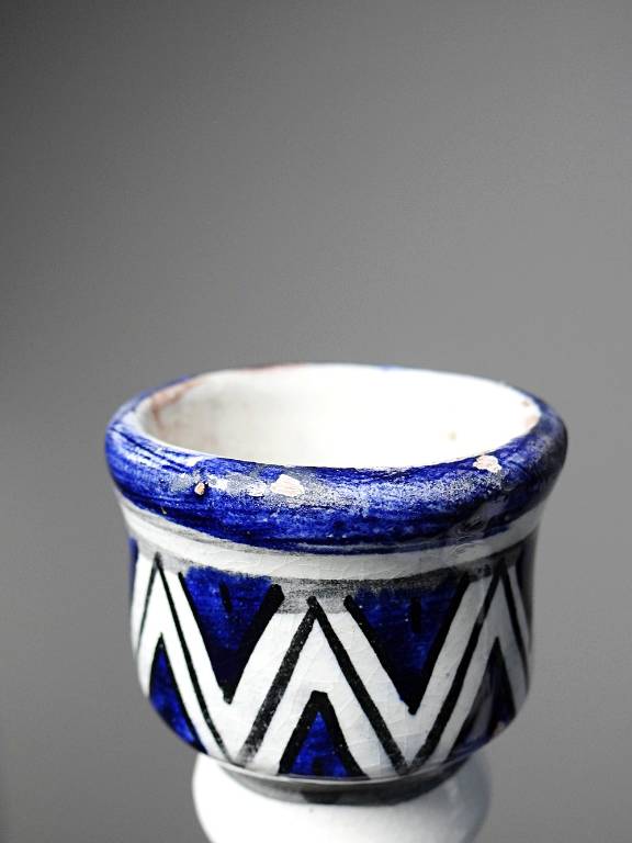Paire de grands bougeoirs poterie Marocaine 