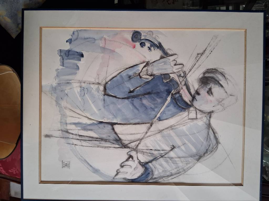 Fusain et aquarelle 