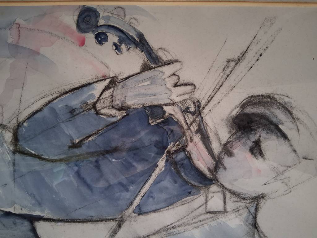 Fusain et aquarelle 