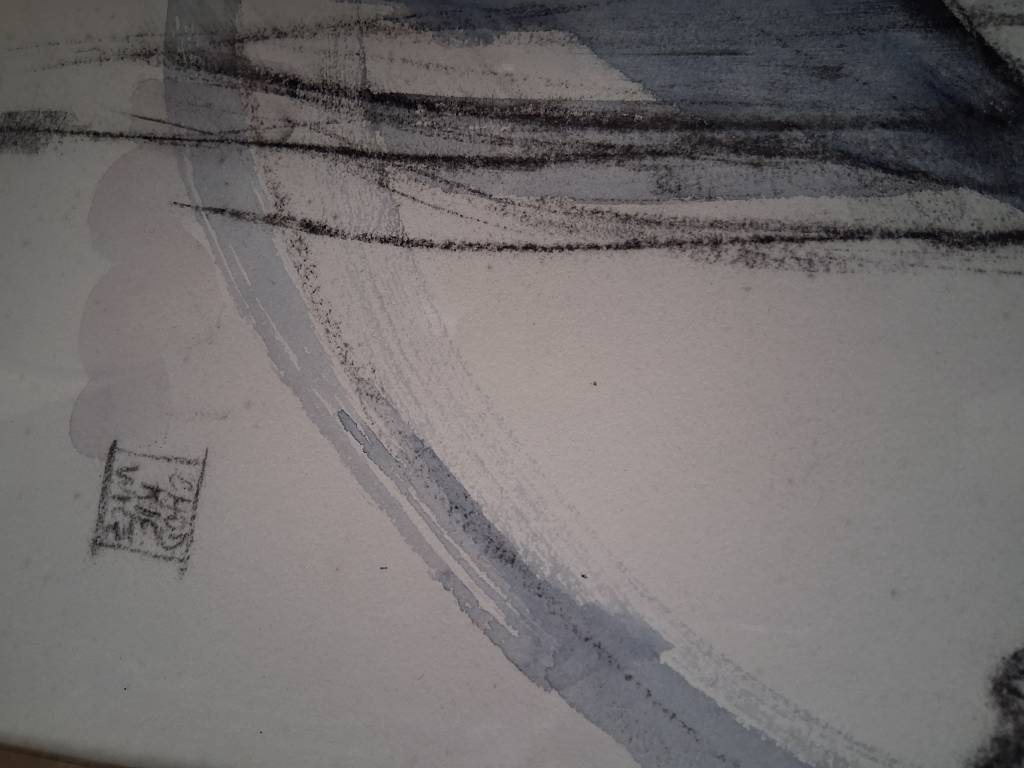 Fusain et aquarelle 