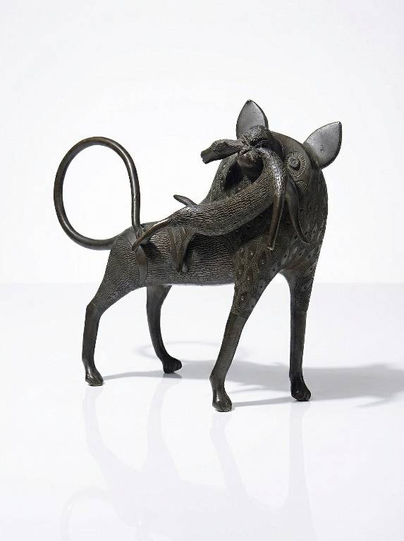 Sujet, lion, hyène, bête en Bronze du Bénin Dahomey Cotonou vintage/ancien | Puces Privées