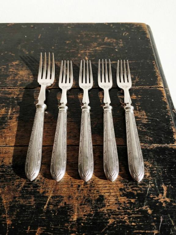 Fourchettes à dessert ou entremets Mappin & Webb métal argenté anciennes | Puces Privées