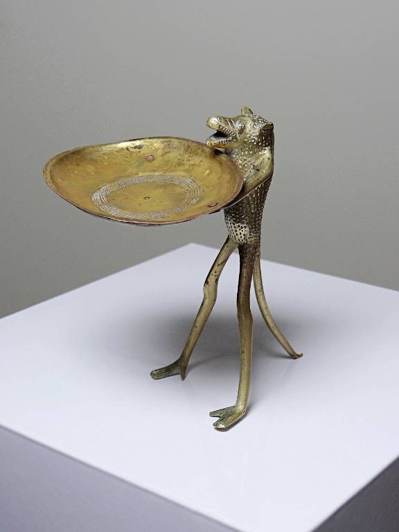 Baguier, coupelle, figurine singe en laiton vintage Dahomey Bénin Afrique | Puces Privées