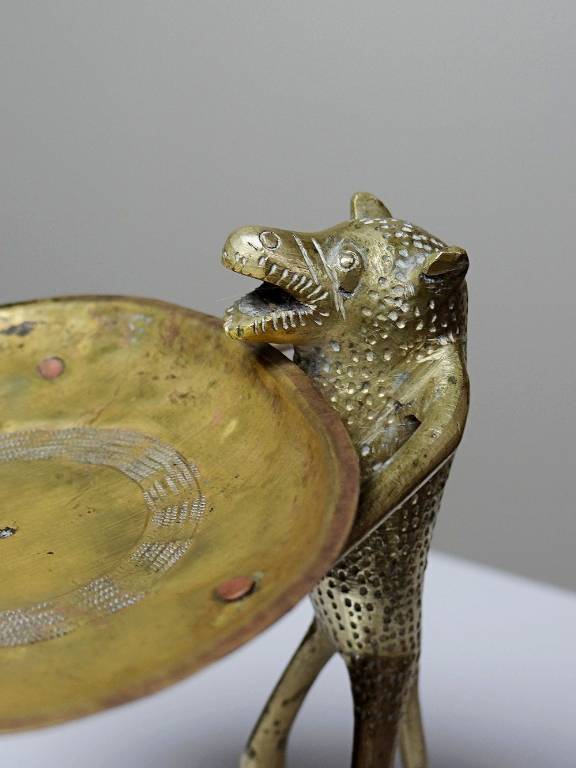 Baguier, coupelle, figurine singe en laiton vintage Dahomey Bénin Afrique | Puces Privées