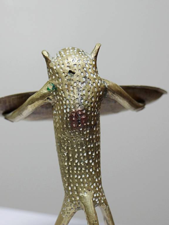 Baguier, coupelle, figurine singe en laiton vintage Dahomey Bénin Afrique | Puces Privées