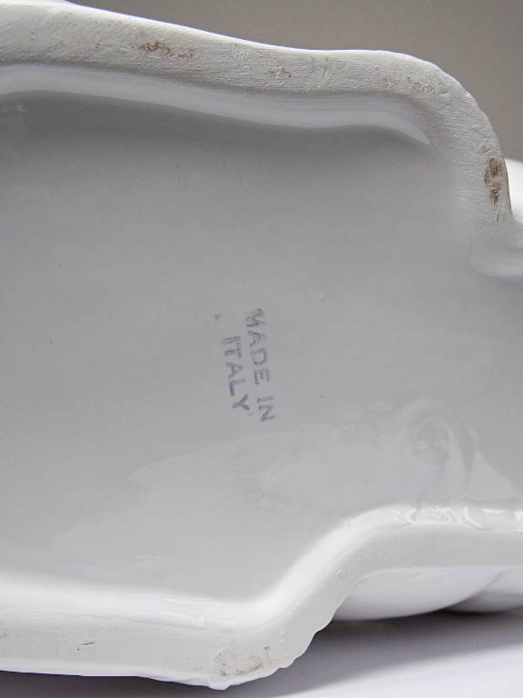 Jardinière/Pot Lapin blanc en faïence Italienne vintage | Puces Privées