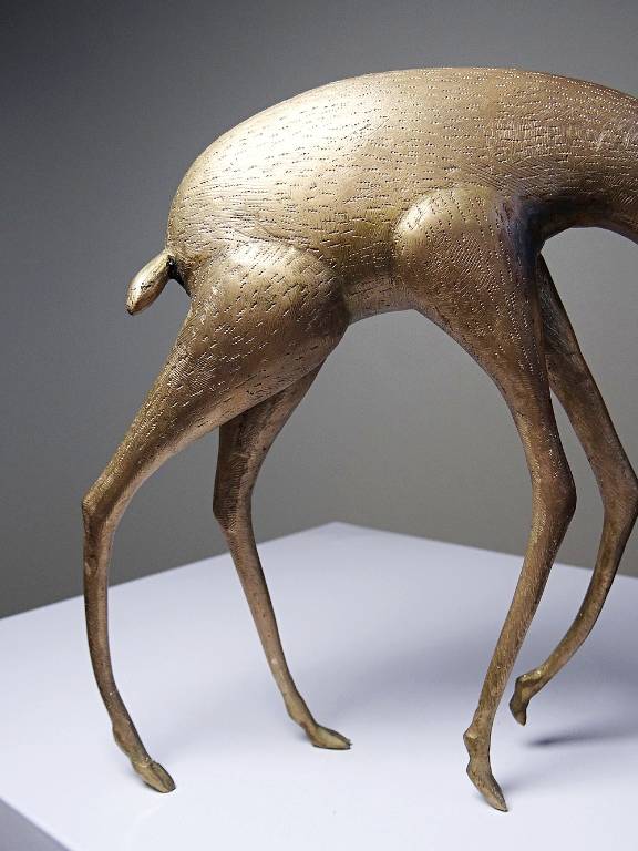 Sujet Africain bronze à la cire perdue Antilope ou Gazelle stylisé originale | Puces Privées