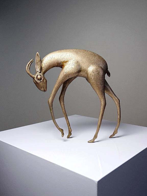 Sujet Africain bronze à la cire perdue Antilope ou Gazelle stylisé originale | Puces Privées