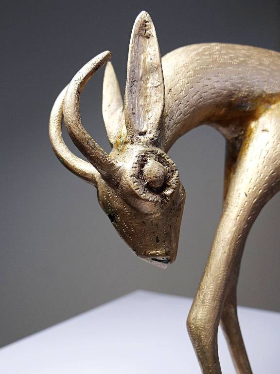 Sujet Africain bronze à la cire perdue Antilope ou Gazelle stylisé originale | Puces Privées