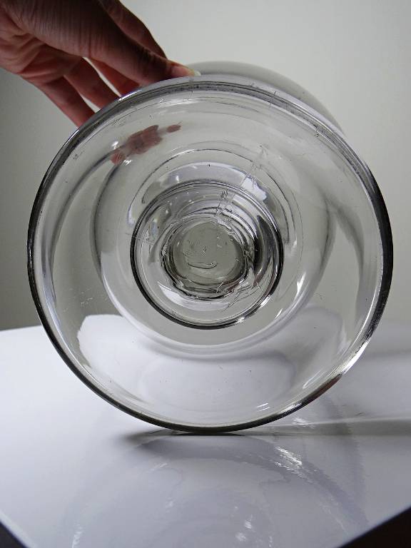 Curiosité bocal à sangsues ancien XVIIIe-XIXe en verre soufflé | Puces Privées
