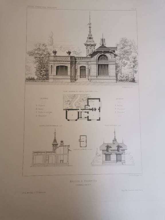 Petites habitations françaises  - Maisons - Villas - Pavillons par J Boussard - Architecte - 1881 | Puces Privées