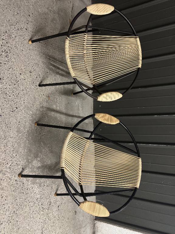 2 Fauteuils Spaghetti 60’s avec accoudoirs | Puces Privées