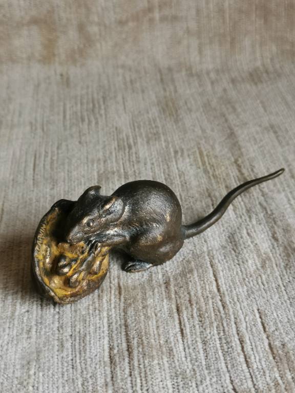 No - 605 - Souris en bronze par CARVIN Louis Albert sculpteur  1875 - 1951 | Puces Privées