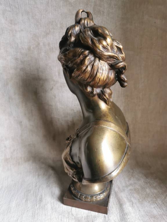 No - 615 - Buste en bronze de Diane d' après Houdon Jean Antoine | Puces Privées