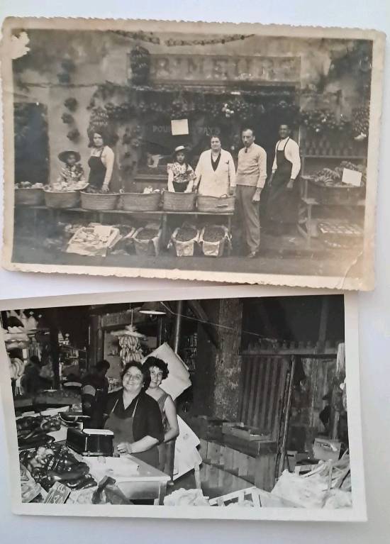 Photo Ancienne Scène De Marché Primeur Marchandes Fruit Légume Vieux Metier Rare | Puces Privées