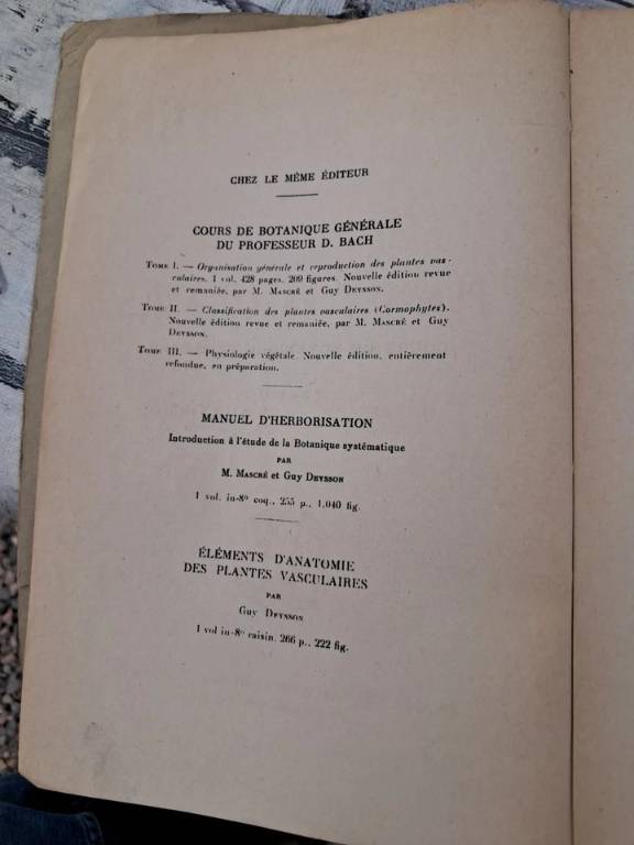 Livre Ancien Cours De botanique D Bach fleurs de Bach tome II 5Ème Édition rare | Puces Privées