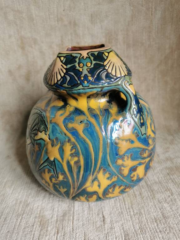 No - 617 - Vase céramique  ART Nouveau de Montières Amiens  France 1917 | Puces Privées