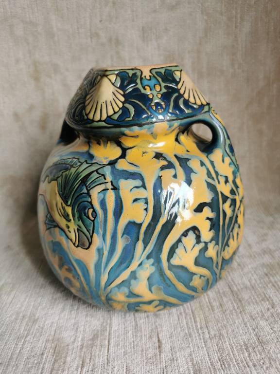 No - 617 - Vase céramique  ART Nouveau de Montières Amiens  France 1917 | Puces Privées