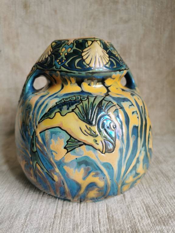 No - 617 - Vase céramique  ART Nouveau de Montières Amiens  France 1917 | Puces Privées