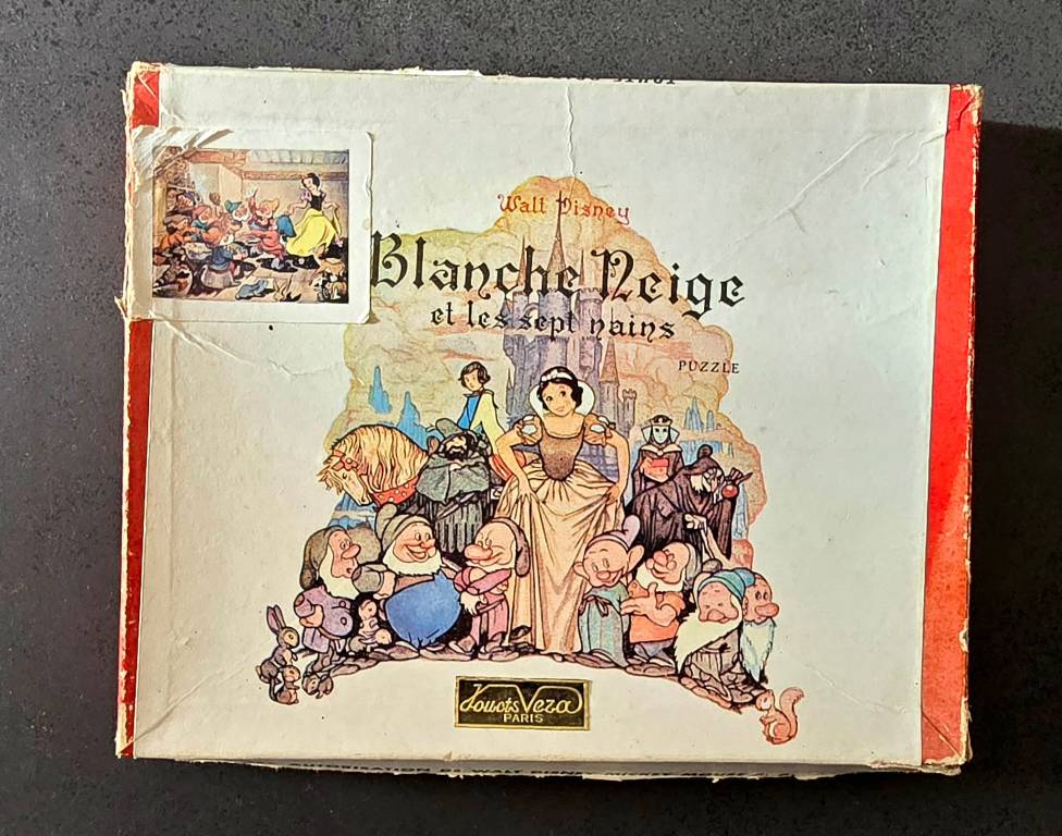 Puzzle en bois de 1958, Blanche neige et 7 nains Walt Disney® | Puces Privées