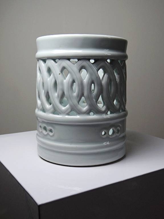 Porte-pinceaux porcelaine réticulée céladon Corée style Joseon XXe | Puces Privées