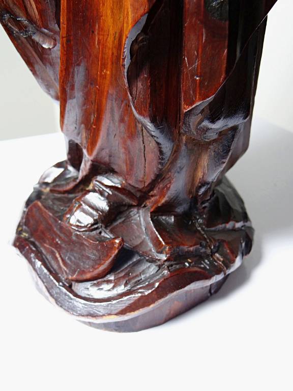 Sculpture religieuse Vierge ancienne en bois sculpté, Immaculée Conception | Puces Privées